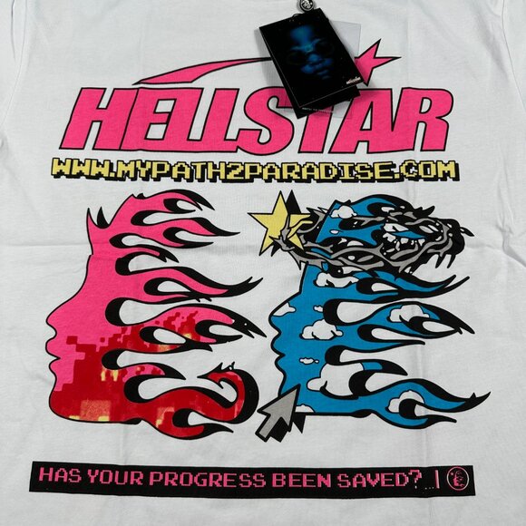 Hellstar Pixel Blue Red Path To Paradise T-Shirt Men’s Size Large - Picture 2 of 4
